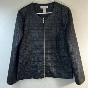Sag Harbor size 12 black quilt jacket Goth Core Witchy Demure very mindful comfy